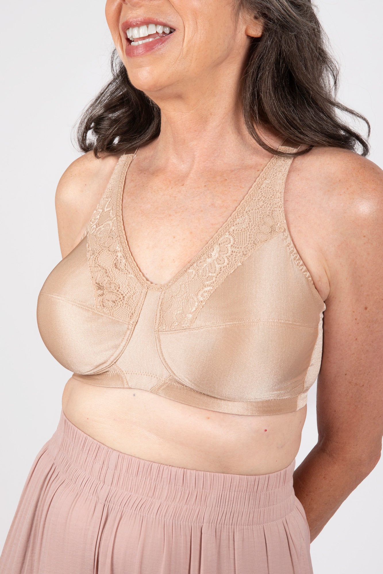 Ava Lace Accent Softcup Bra (6210 - Latte)