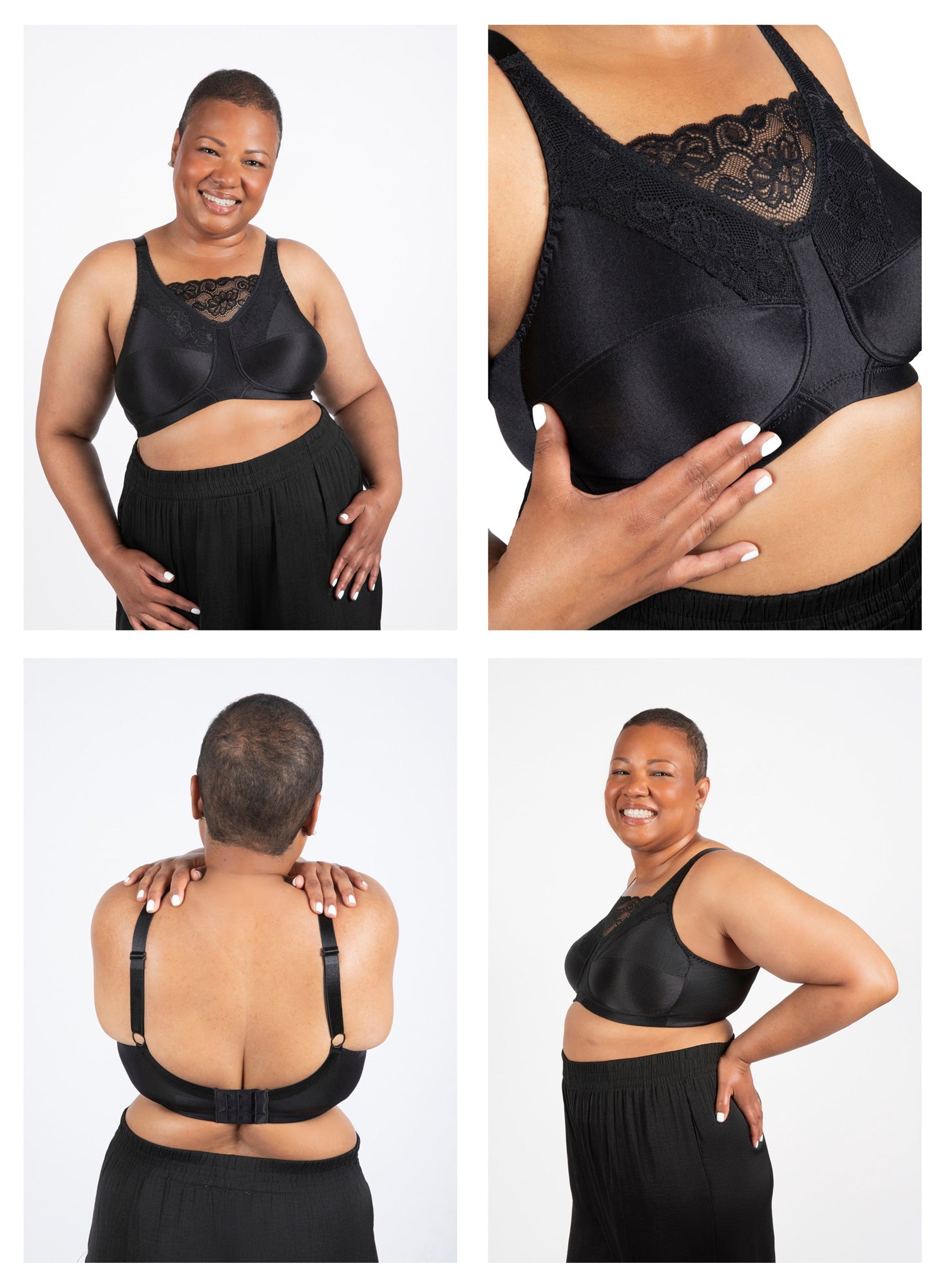 Rosa Lace Camisole Panel Softcup Bra (6419 - Black)