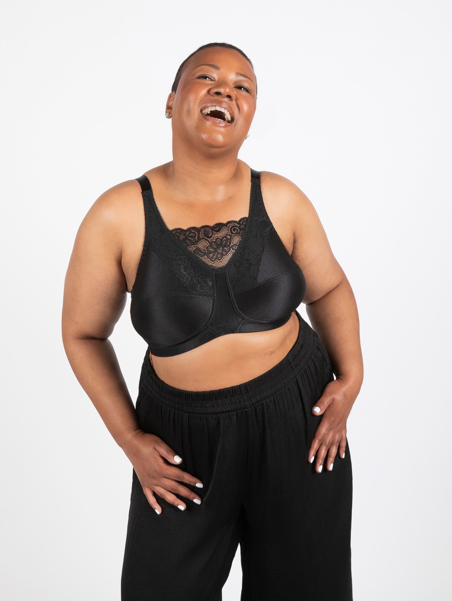 Rosa Lace Camisole Panel Softcup Bra (6419 - Black)