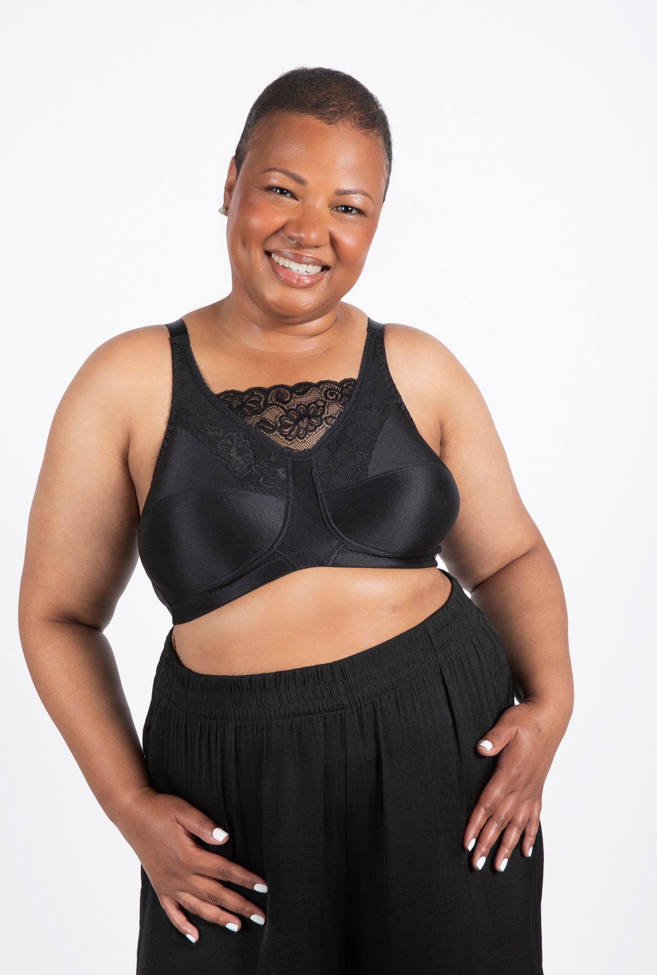 Rosa Lace Camisole Panel Softcup Bra (6419 - Black)