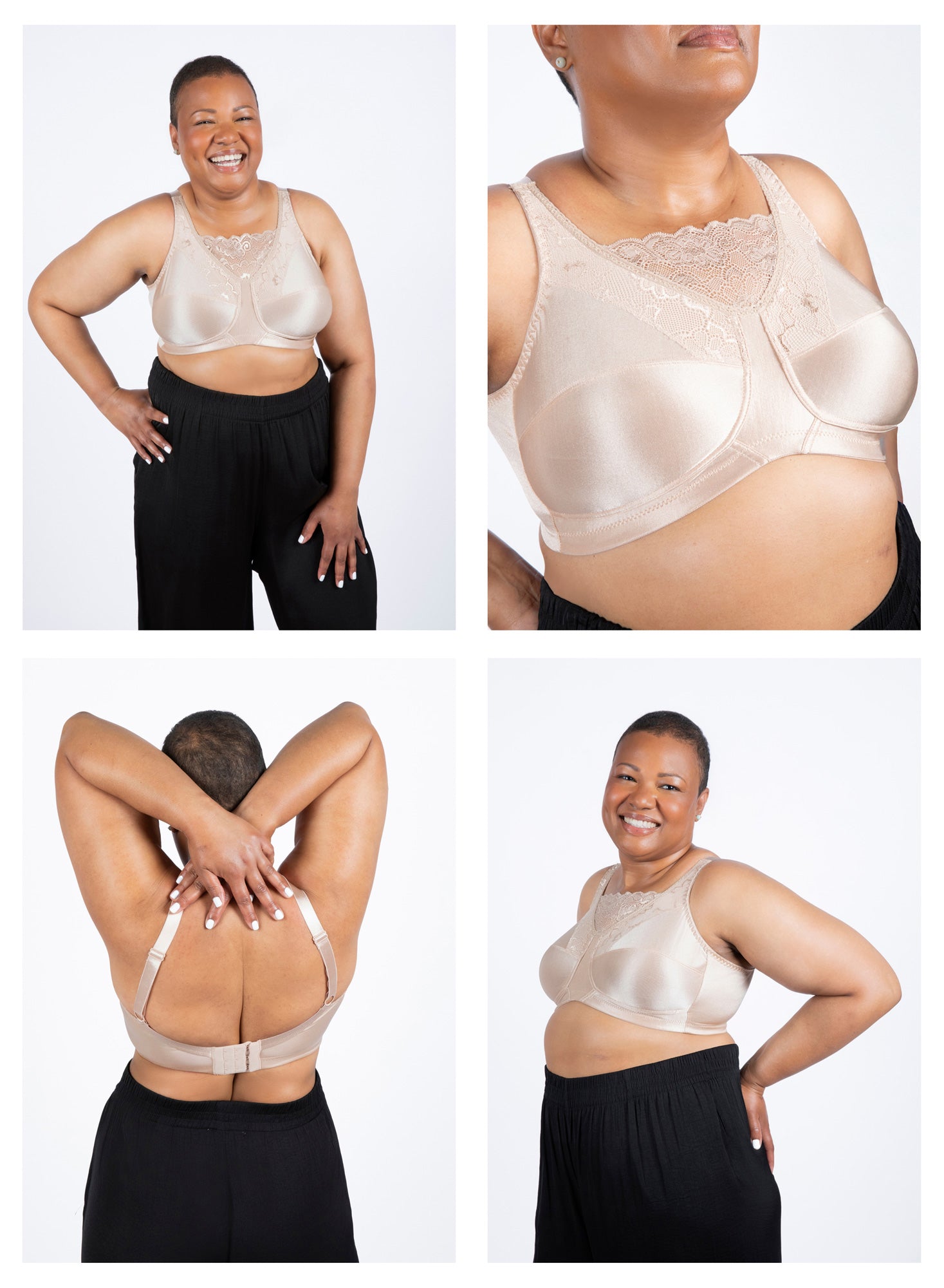 Rosa Lace Camisole Panel Softcup Bra (6419 - Latte)
