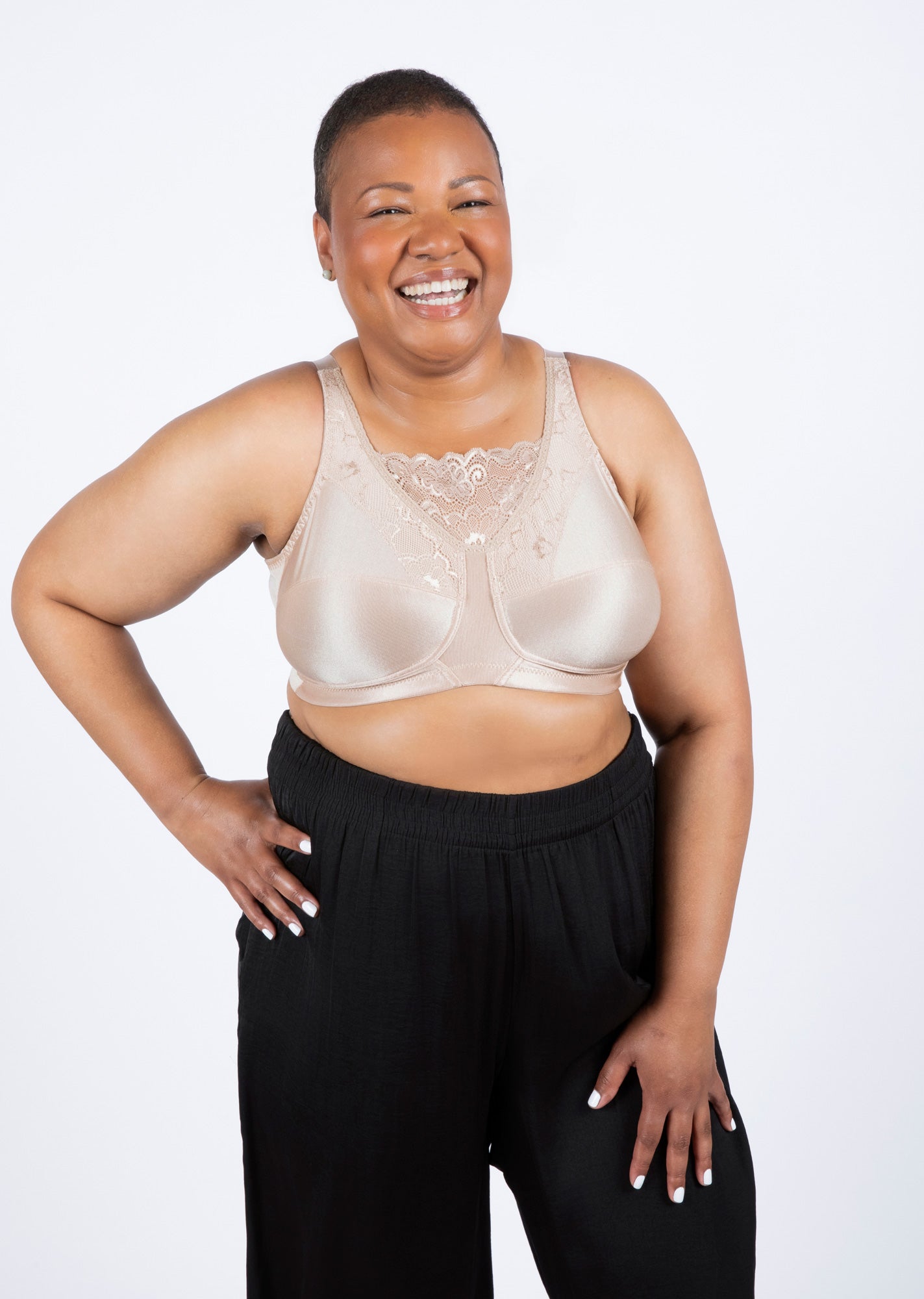Rosa Lace Camisole Panel Softcup Bra (6419 - Latte)
