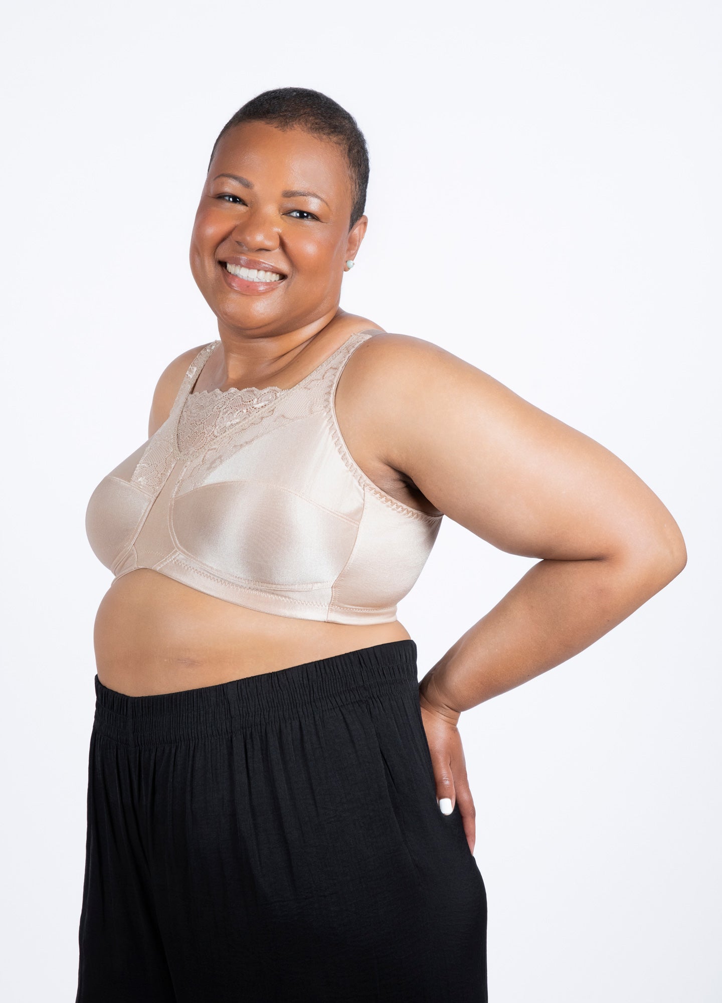 Rosa Lace Camisole Panel Softcup Bra (6419 - Latte)